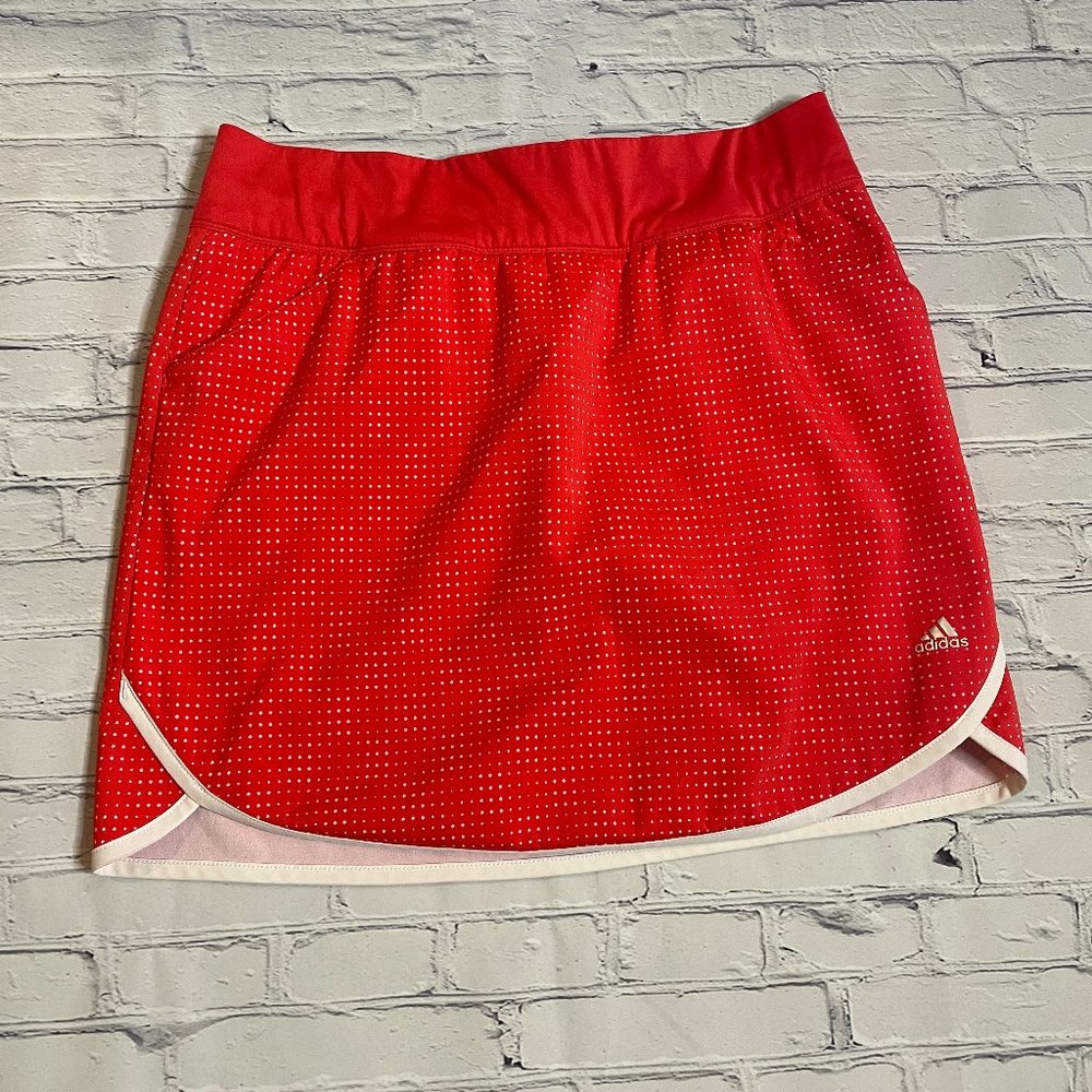 Adidas Golf Tennis Skort Hot Pink Coral Polka Dot Size Small NWOT Women's Bottom